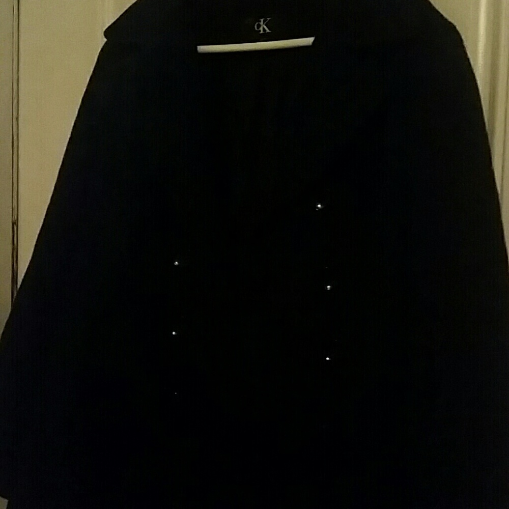 Black Wool Lined Pea Coat